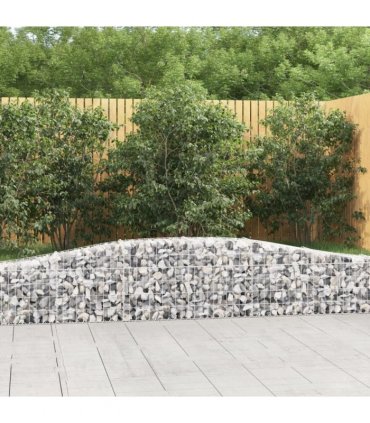 vidaXL Arched Gabion Baskets 4 pcs 400x30x40/60 cm Galvanised Iron