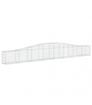 vidaXL Arched Gabion Baskets 4 pcs 400x30x40/60 cm Galvanised Iron