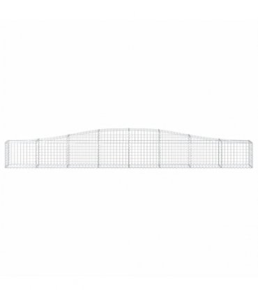 vidaXL Arched Gabion Baskets 4 pcs 400x30x40/60 cm Galvanised Iron