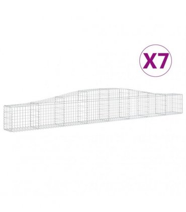 vidaXL Arched Gabion Baskets 7 pcs 400x30x40/60 cm Galvanised Iron