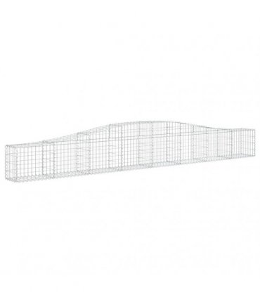 vidaXL Arched Gabion Baskets 7 pcs 400x30x40/60 cm Galvanised Iron
