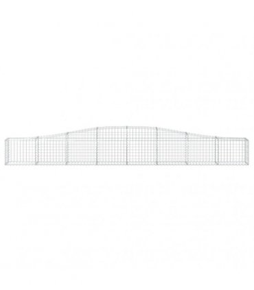 vidaXL Arched Gabion Baskets 7 pcs 400x30x40/60 cm Galvanised Iron