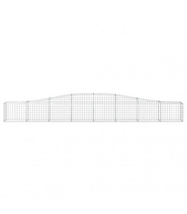 vidaXL Arched Gabion Baskets 8 pcs 400x30x40/60 cm Galvanised Iron