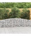 vidaXL Arched Gabion Baskets 2 pcs 400x30x60/80 cm Galvanised Iron