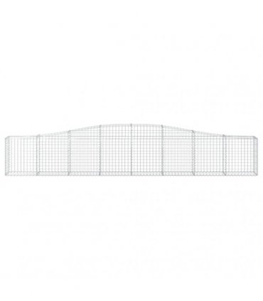 vidaXL Arched Gabion Baskets 2 pcs 400x30x60/80 cm Galvanised Iron