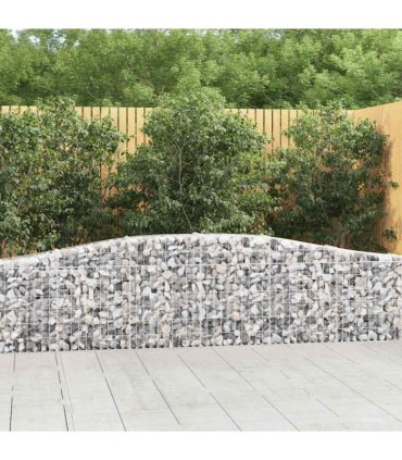 vidaXL Arched Gabion Baskets 3 pcs 400x30x60/80 cm Galvanised Iron