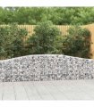 vidaXL Arched Gabion Baskets 3 pcs 400x30x60/80 cm Galvanised Iron