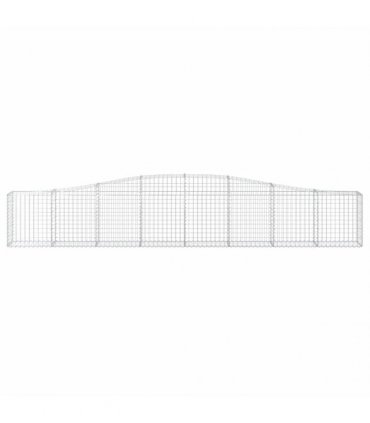 vidaXL Arched Gabion Baskets 3 pcs 400x30x60/80 cm Galvanised Iron