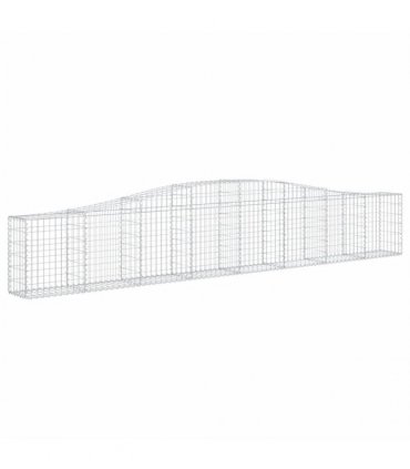 vidaXL Arched Gabion Baskets 4 pcs 400x30x60/80 cm Galvanised Iron
