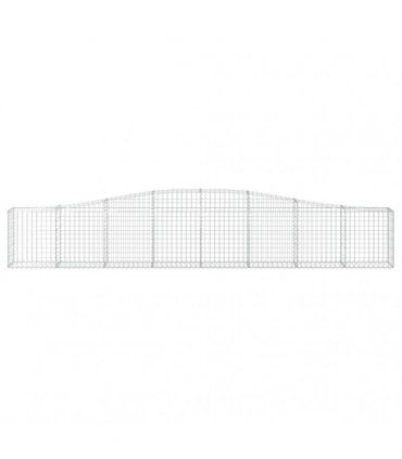 vidaXL Arched Gabion Baskets 4 pcs 400x30x60/80 cm Galvanised Iron