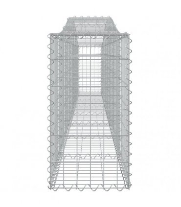 vidaXL Arched Gabion Baskets 4 pcs 400x30x60/80 cm Galvanised Iron