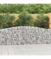 vidaXL Arched Gabion Baskets 2 pcs 400x30x80/100 cm Galvanised Iron