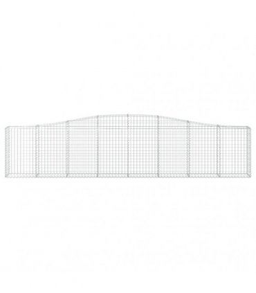 vidaXL Arched Gabion Baskets 2 pcs 400x30x80/100 cm Galvanised Iron