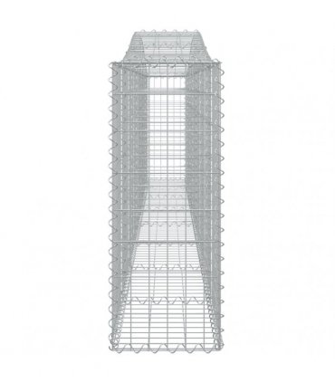 vidaXL Arched Gabion Baskets 2 pcs 400x30x80/100 cm Galvanised Iron