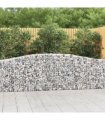 vidaXL Arched Gabion Baskets 4 pcs 400x30x80/100 cm Galvanised Iron