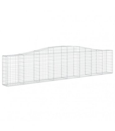 vidaXL Arched Gabion Baskets 4 pcs 400x30x80/100 cm Galvanised Iron