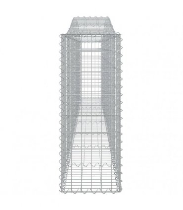vidaXL Arched Gabion Baskets 4 pcs 400x30x80/100 cm Galvanised Iron