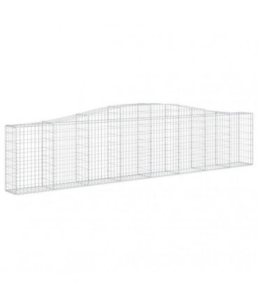 vidaXL Arched Gabion Baskets 5 pcs 400x30x80/100 cm Galvanised Iron