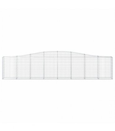 vidaXL Arched Gabion Baskets 5 pcs 400x30x80/100 cm Galvanised Iron
