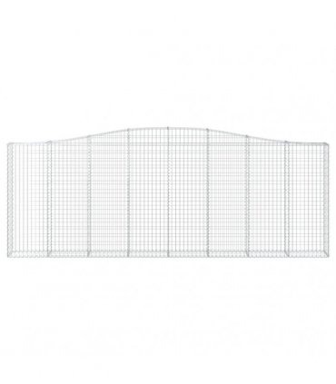 vidaXL Arched Gabion Baskets 2 pcs 400x30x140/160 cm Galvanised Iron