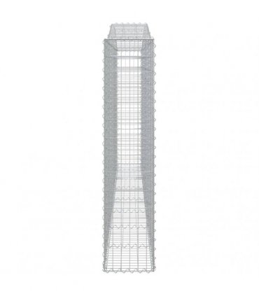 vidaXL Arched Gabion Baskets 4 pcs 400x30x140/160 cm Galvanised Iron