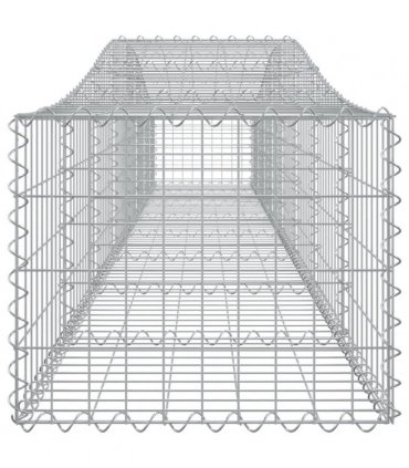 vidaXL Arched Gabion Baskets 2 pcs 400x50x40/60 cm Galvanised Iron