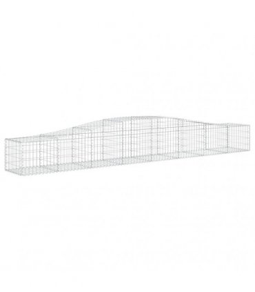 vidaXL Arched Gabion Baskets 4 pcs 400x50x40/60 cm Galvanised Iron