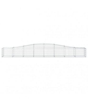 vidaXL Arched Gabion Baskets 4 pcs 400x50x40/60 cm Galvanised Iron