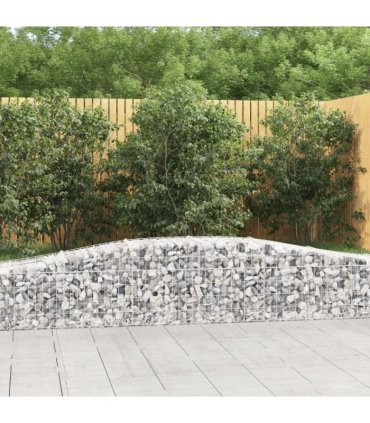 vidaXL Arched Gabion Baskets 7 pcs 400x50x40/60 cm Galvanised Iron