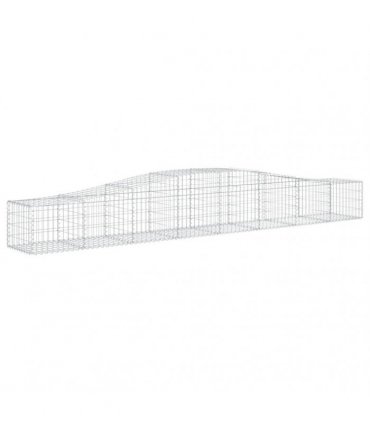 vidaXL Arched Gabion Baskets 8 pcs 400x50x40/60 cm Galvanised Iron