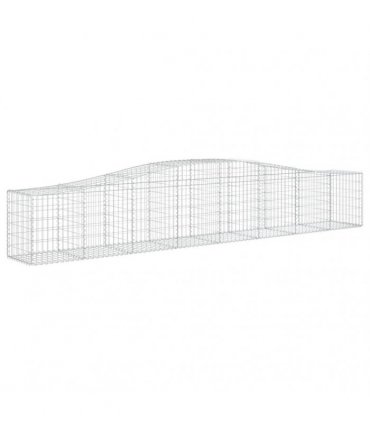 vidaXL Arched Gabion Baskets 2 pcs 400x50x60/80 cm Galvanised Iron