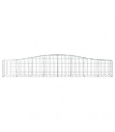 vidaXL Arched Gabion Baskets 4 pcs 400x50x60/80 cm Galvanised Iron