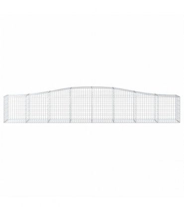 vidaXL Arched Gabion Baskets 5 pcs 400x50x60/80 cm Galvanised Iron