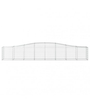 vidaXL Arched Gabion Baskets 6 pcs 400x50x60/80 cm Galvanised Iron