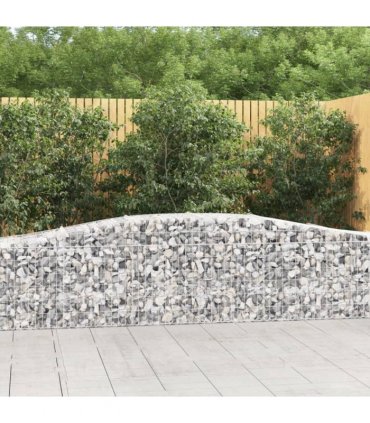 vidaXL Arched Gabion Baskets 7 pcs 400x50x60/80 cm Galvanised Iron