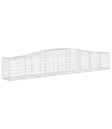 vidaXL Arched Gabion Baskets 7 pcs 400x50x60/80 cm Galvanised Iron