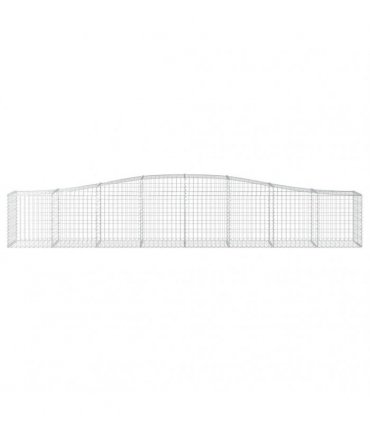 vidaXL Arched Gabion Baskets 8 pcs 400x50x60/80 cm Galvanised Iron