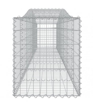 vidaXL Arched Gabion Baskets 9 pcs 400x50x60/80 cm Galvanised Iron