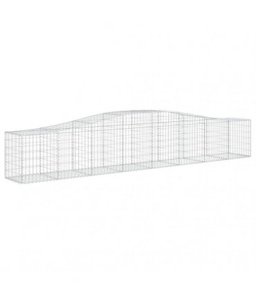 vidaXL Arched Gabion Baskets 20 pcs 400x50x60/80 cm Galvanised Iron
