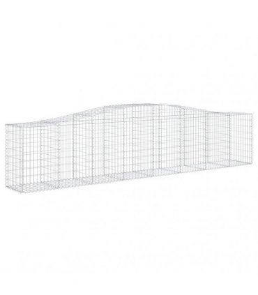 vidaXL Arched Gabion Baskets 3 pcs 400x50x80/100 cm Galvanised Iron