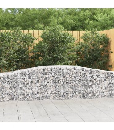 vidaXL Arched Gabion Baskets 4 pcs 400x50x80/100 cm Galvanised Iron