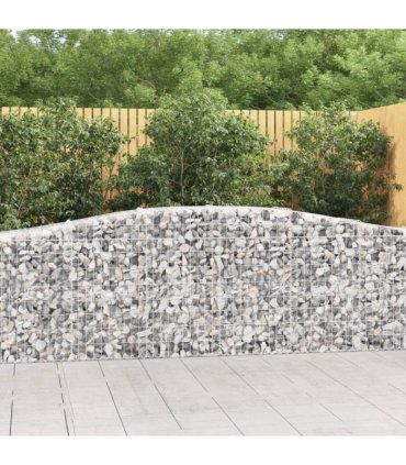 vidaXL Arched Gabion Baskets 5 pcs 400x50x80/100 cm Galvanised Iron