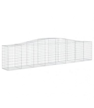 vidaXL Arched Gabion Baskets 6 pcs 400x50x80/100 cm Galvanised Iron