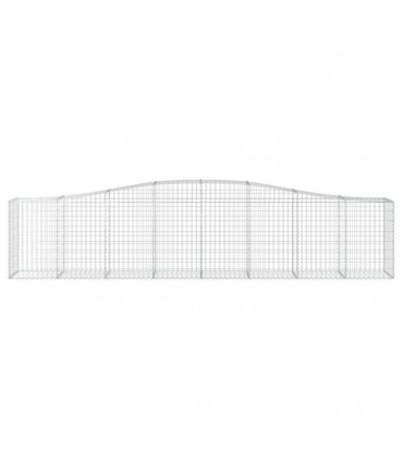 vidaXL Arched Gabion Baskets 6 pcs 400x50x80/100 cm Galvanised Iron
