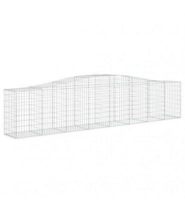 vidaXL Arched Gabion Baskets 7 pcs 400x50x80/100 cm Galvanised Iron