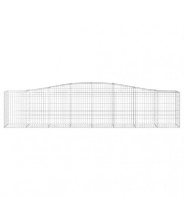 vidaXL Arched Gabion Baskets 7 pcs 400x50x80/100 cm Galvanised Iron