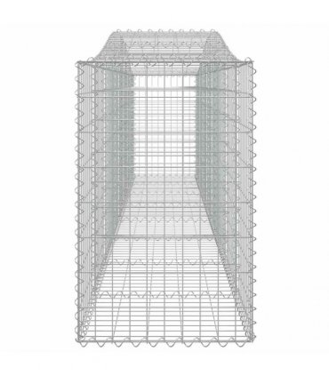 vidaXL Arched Gabion Baskets 7 pcs 400x50x80/100 cm Galvanised Iron