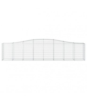 vidaXL Arched Gabion Baskets 8 pcs 400x50x80/100 cm Galvanised Iron