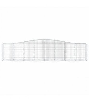 vidaXL Arched Gabion Baskets 9 pcs 400x50x80/100 cm Galvanised Iron