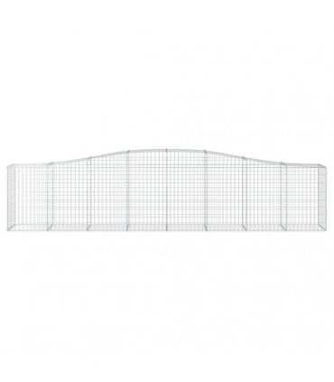 vidaXL Arched Gabion Baskets 25 pcs 400x50x80/100 cm Galvanised Iron